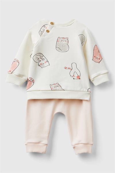 BENETTON-NB SWEAT PANTOLON SET PEMBE