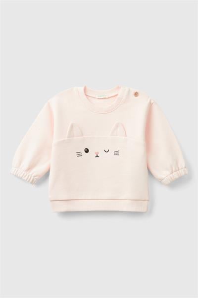 BENETTON-NB SWEATSHIRT PEMBE