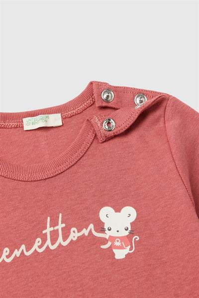 BENETTON-NB UZUN TSHIRT PEMBE