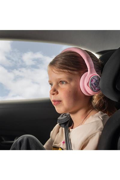 BuddyPhones POP Fun Çocuklar İçin Kulak Üstü Kulaklık - Bluetooth/Kablolu - Pembe Çok Renkli