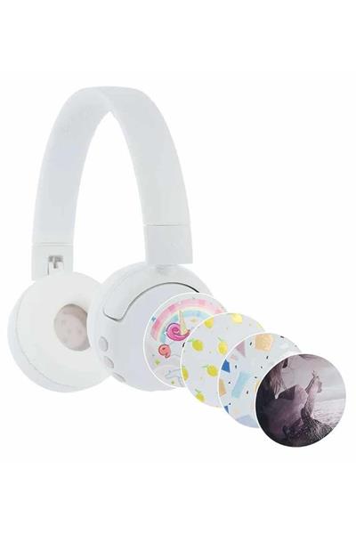 Buddyphones POPFun - Çocuklar İçin Kulak Üstü Kulaklık - Bluetooth - Beyaz Çok Renkli