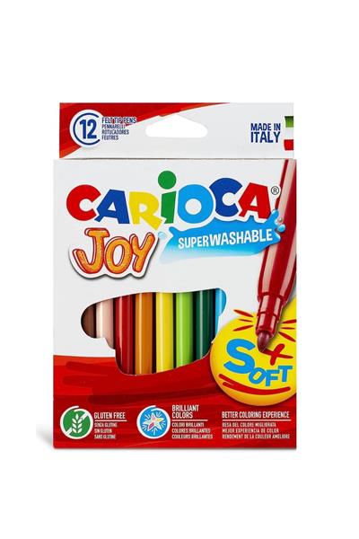 Carioca / JOY SÜPER YIKANABİLİR KEÇELİ BOYA KALEMİ 12Lİ Çok Renkli