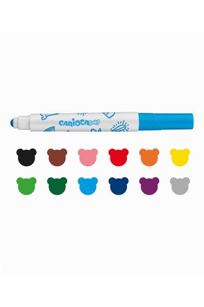 Carioca / JUMBO BEBEK SÜPER YIKANABİLİR KEÇELİ BOYA KALEMİ 12Lİ 2+ YAŞ Çok Renkli