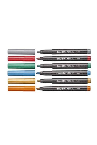 Carioca / METALİK JUMBO KEÇELİ KALEM 6LI Çok Renkli