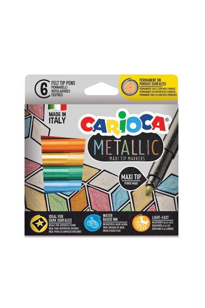 Carioca / METALİK JUMBO KEÇELİ KALEM 6LI Çok Renkli