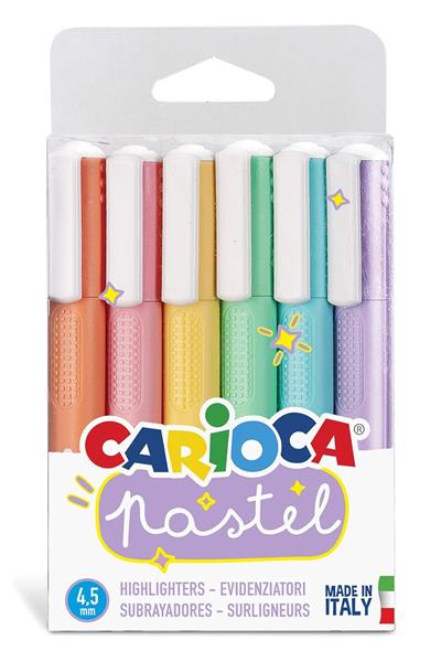 Carioca / PASTEL RENK İŞARETLEME KALEMİ 6LI Çok Renkli