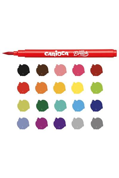 Carioca / SUPER BRUSH KEÇELİ BOYA KALEMİ 20Lİ Çok Renkli