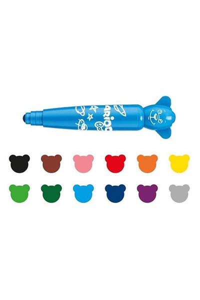 Carioca / TEDDY JUMBO BEBEK SÜPER YIKANABİLİR KEÇELİ BOYA KALEMİ 12Lİ 1+ YAŞ Çok Renkli