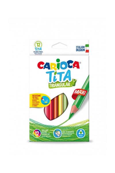Carioca / TİTA MAXI ÜÇGEN KURU BOYA KALEMİ 12Lİ Çok Renkli