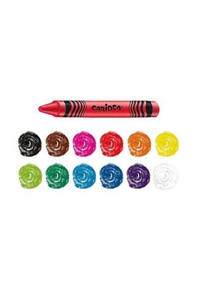 Carioca / WAX YIKANABİLİR PASTEL BOYA KALEMİ 12Lİ Çok Renkli