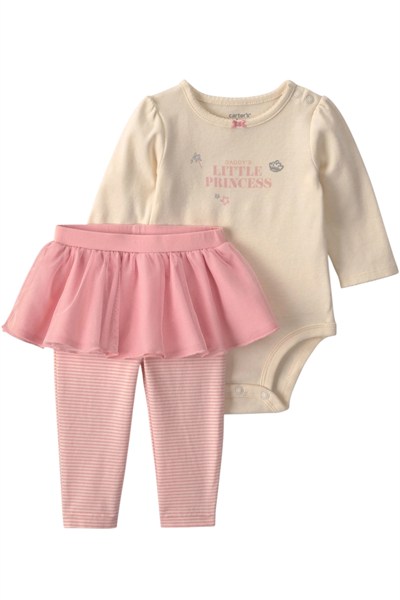 Carters  Kız Bebek Body Pantolon Set Pembe
