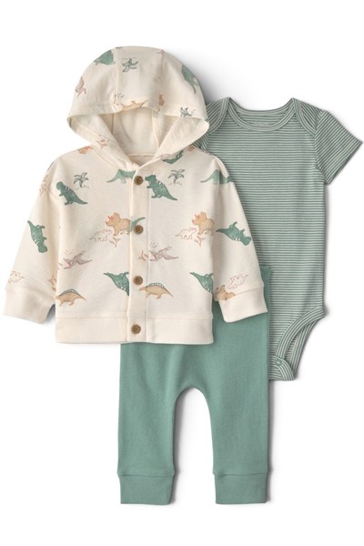 Carters  Layette Erkek Bebek 3Lü Hırkalı Set Yeşil
