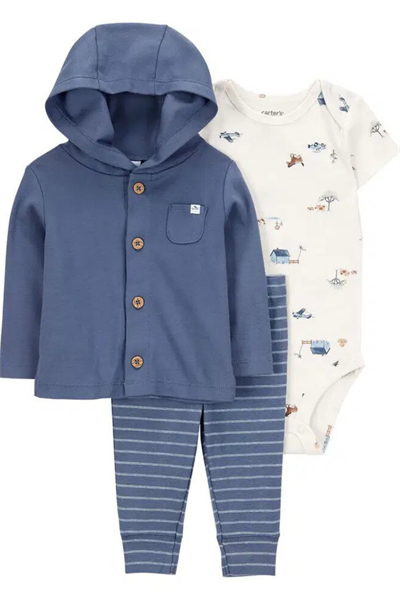 CARTERS / Layette Erkek Bebek 3Lü Hırkalı Mavi