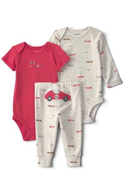 Carters  Layette Erkek Bebek 3Lü Set Kırmızı