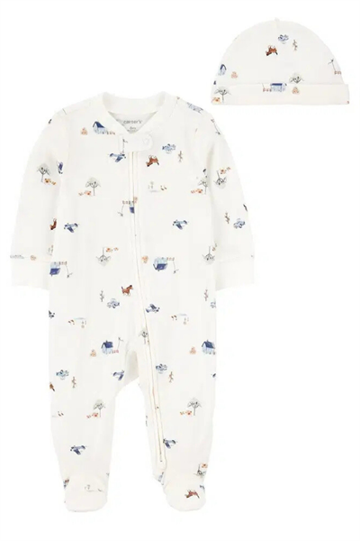 CARTERS / Layette Erkek Bebek Tulumlu Set Ekru