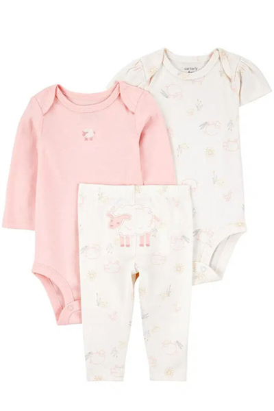 CARTERS / Layette Kız Bebek 3Lü Set Ekru