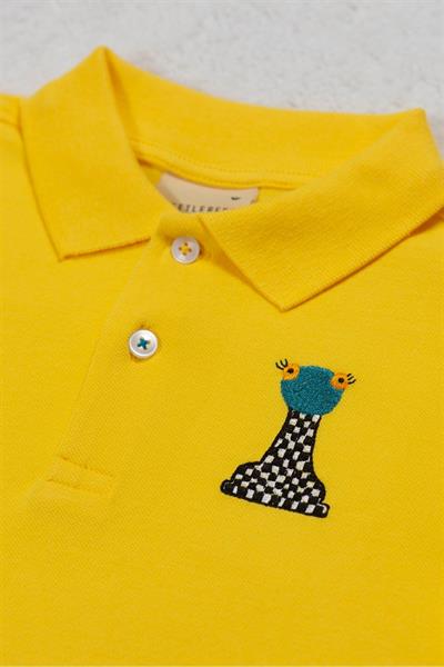 Beetlebeez / Chess the Yellow Frog Kısa Kollu Çocuk Polo Yaka T-shirt Sarı