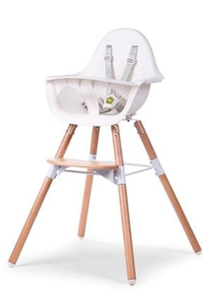 Child Home / Evolu 2 Mama Sandalyesi, Beyaz Naturel/Beyaz Tepsi) Std