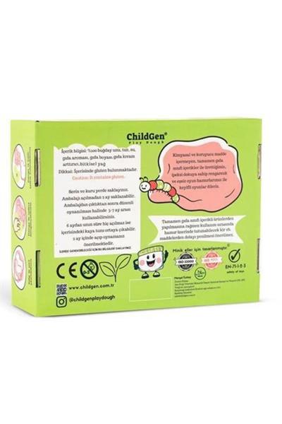 Childgen / PREMIUM SET -  MEYVELER VE SEBZELER* 4 adet oyun hamuru*1 adet merdane*12 adet detaylı kalıp Çok Renkli