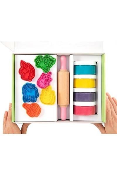 Childgen / PREMIUM SET - UNİCORN* 4 adet oyun hamuru*1 adet merdane*12 adet detaylı kalıp Çok Renkli