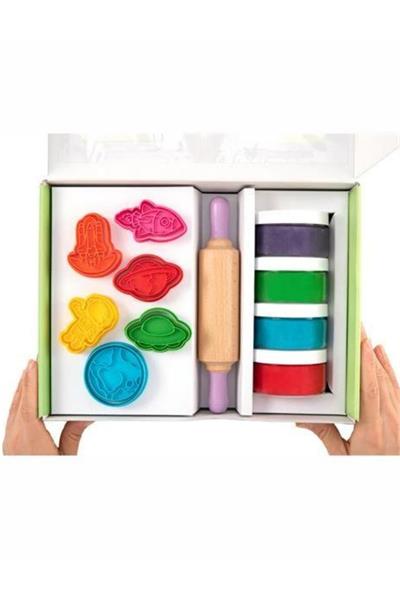 Childgen / PREMIUM SET -  UZAY* 4 adet oyun hamuru*1 adet merdane*12 adet detaylı kalıp Çok Renkli
