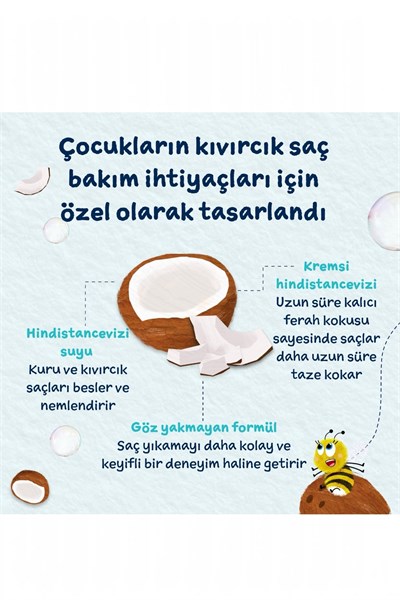 Childs Farm Kuru ve Kıvırcık Saçlar İçin Hindistan Cevizi Özlü Çocuk Saç Kremi Renksiz
