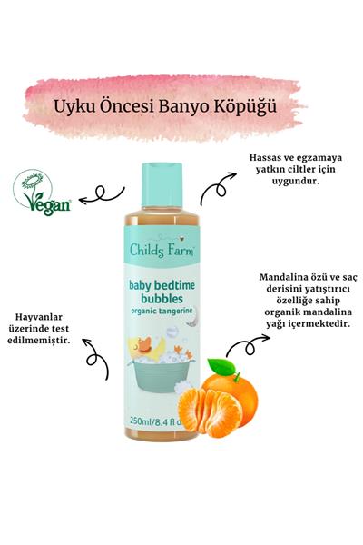 Childsfarm / Organik mandalina özlü Uyku öncesi bebek banyo köpüğü Renksiz