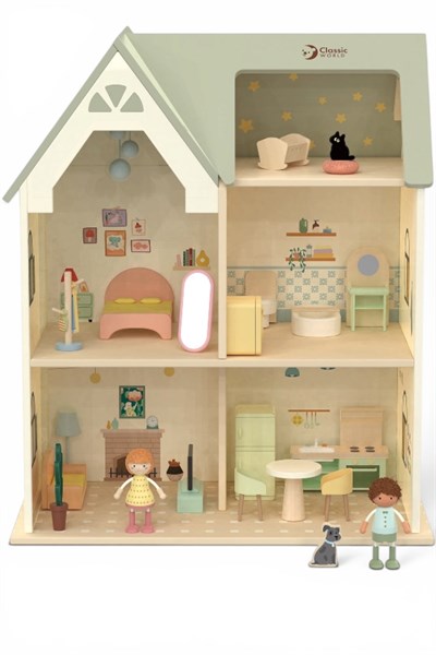 Classic World Ahşap Bebek Evi Cozy Cottage Çok Renkli