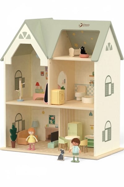 Classic World Ahşap Bebek Evi Cozy Cottage Çok Renkli