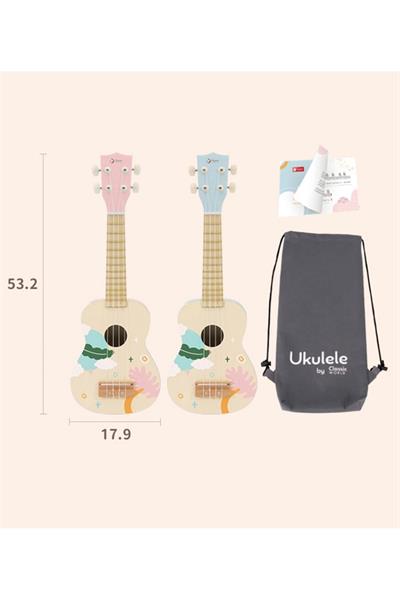 Classic World Ahşap Iris Ukelele - Pembe Çok Renkli