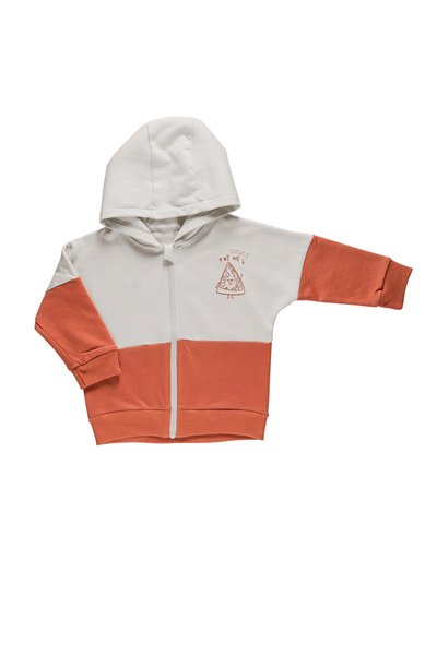 Littleyucca / Color-Block Kapüşonlu Sweatshirt Terracotta