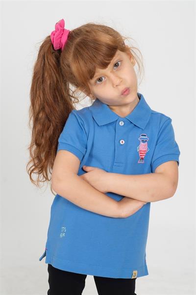 Beetlebeez / Cool Flipper Kısa Kollu Çocuk Polo Yaka T-shirt Mavi