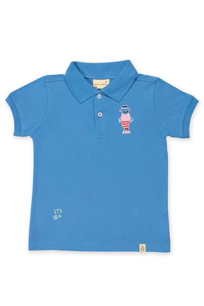 Beetlebeez / Cool Flipper Kısa Kollu Çocuk Polo Yaka T-shirt Mavi