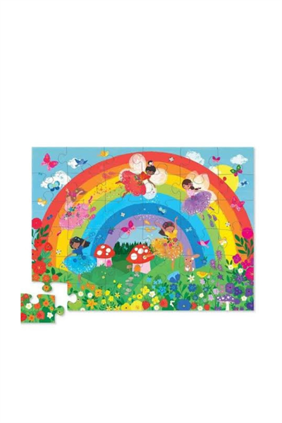 Crocodile Creek Dekoratif Puzzle - 36 Parça - Over the Rainbow Çok Renkli