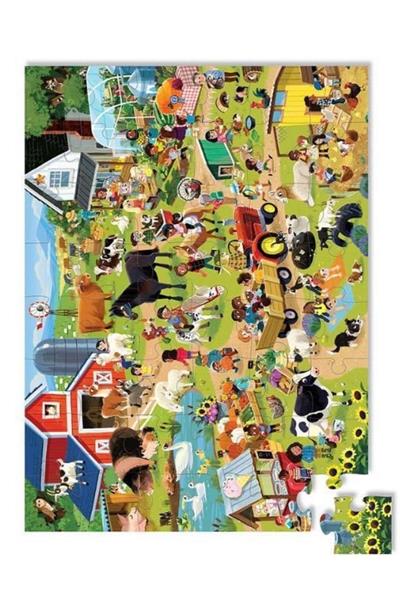 Crocodile Creek Dekoratif Puzzle - 48 Parça - Çiftlik Çok Renkli