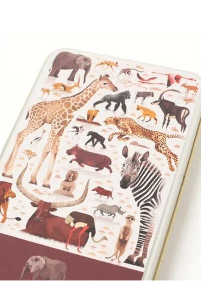 Crocodile Creek Metal Kutu Puzzle - 150 Parça - Afrika Hayvanları Çok Renkli