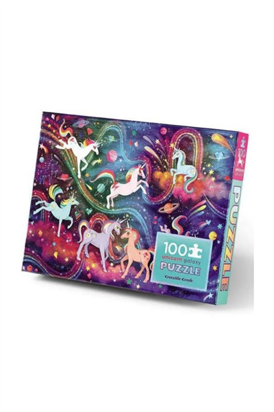 Crocodile Creek Puzzle - 100 Parça - Unicorn Galaksi Çok Renkli