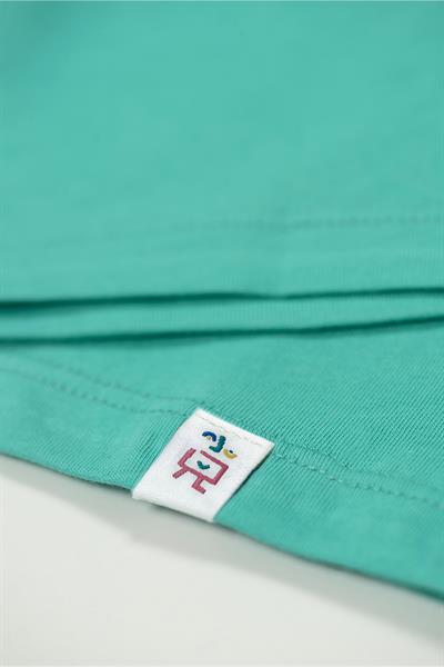 Beetlebeez / Cute Shark T-Shirt Kısa Kollu Nakışlı Çocuk T-Shirt - (Pembe Ribana) Mint