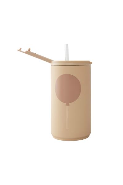 DESIGN LETTERS/PİPETLİ TERMOS SULUK 330 ml Beige