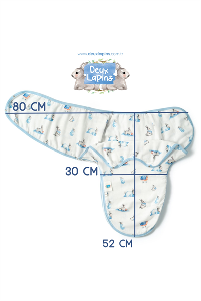 Deux Lapins /  Bébé Lapin Müslin Bebek Hazır Kundak std