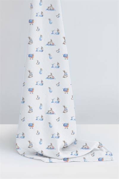 Deux Lapins / Bébé Lapin Müslin Bebek Örtü 120x120 cm std