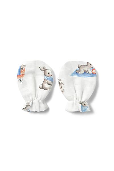 Deux Lapins /  Bébé Lapin Müslin Eldiven std