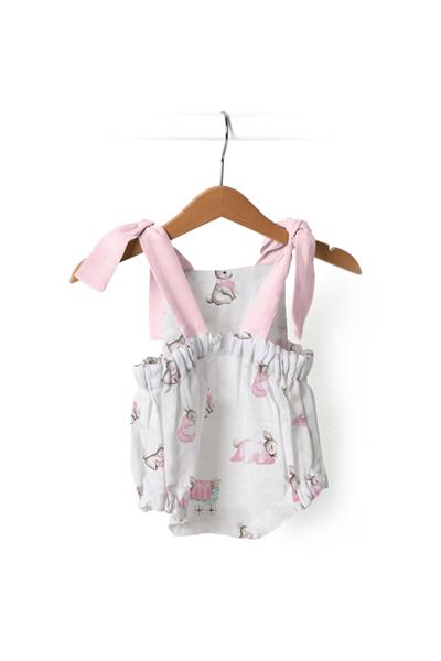 Deux Lapins / Bébé Lapin Rose Kısa Tulum std