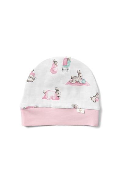 Deux Lapins /  Bébé Lapin Rose Müslin Bere std