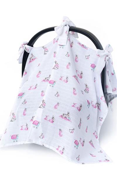 Deux Lapins / Bébé Lapin Rose Puset Örtüsü std
