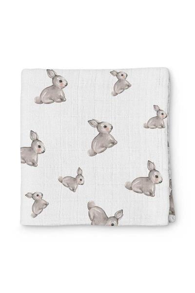 Deux Lapins / Iconique Lapin Müslin Bebek Örtü 100X100 cm std