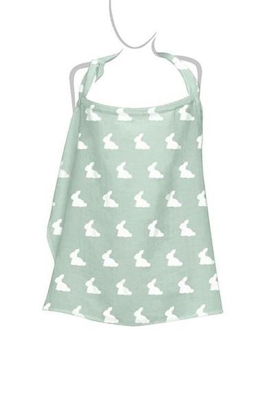 Deux Lapins / Mono Lapin Matcha Green - Müslin Bebek Emzirme Önlüğü Çok Renkli
