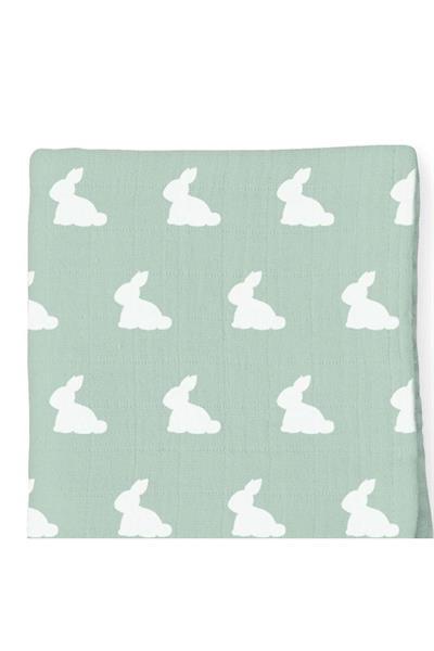 Deux Lapins / Mono Lapin Matcha Green - Müslin Örtü 70x70cm std