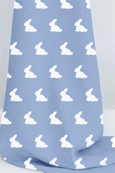 Deux Lapins / Mono Lapin Royal Blue - Müslin Bebek Örtü 100X100cm Çok Renkli