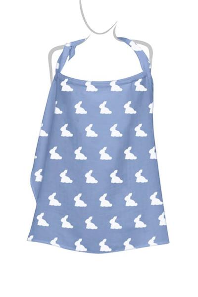 Deux Lapins / Mono Lapin Royal Blue - Müslin Bebek Emzirme Önlüğü Çok Renkli